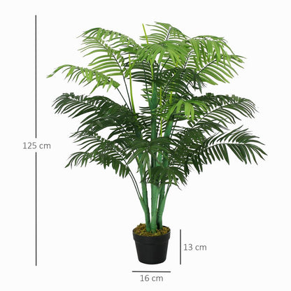 Artificial Palm Tree 18 Leaves with Nursery Pot, Fake Tropical Tree 125cm