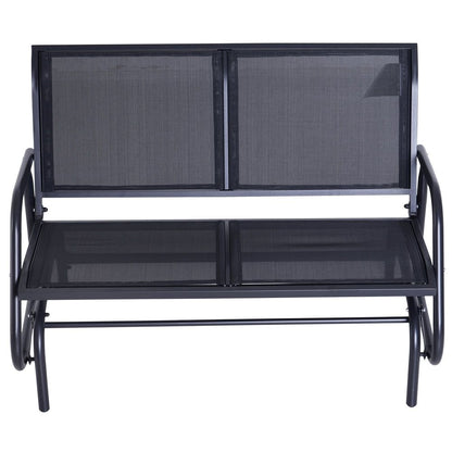 Outdoor Textilene Double Swing Bench-Black