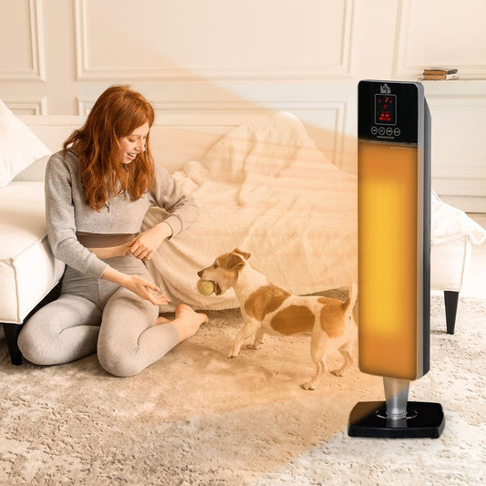 Ceramic Tower Heater Oscillating Space Heater w/ Remote Control 8hrs Timer