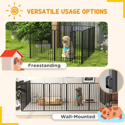 PawHut 100cm 8 Panels Heavy-Duty Dog Playpen for Small, Medium Dogs