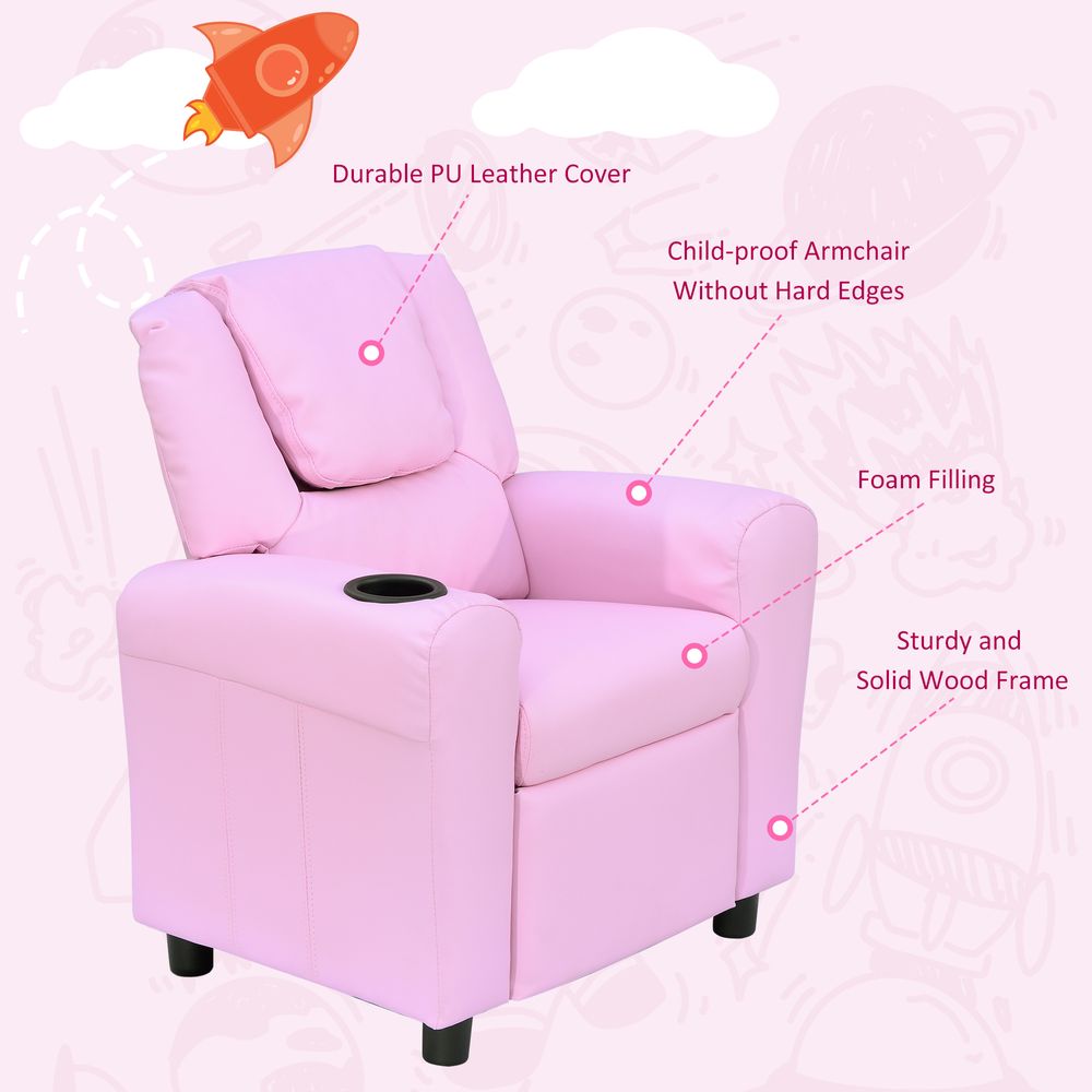 Kids Recliner Armchair Games Chair Children Seat Girls Boys Sofa HOMCOM