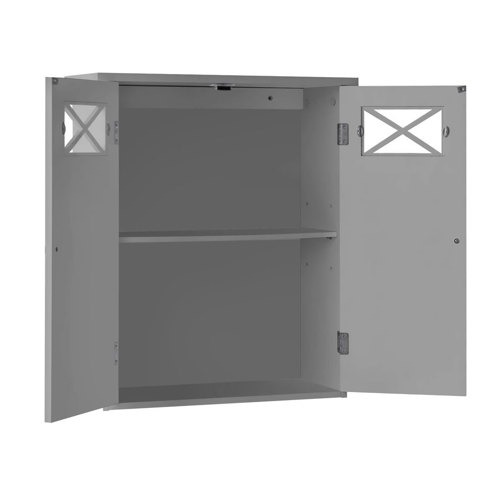 Bathroom Dawson Wall Cabinet With Two Doors Grey EHF-6810G