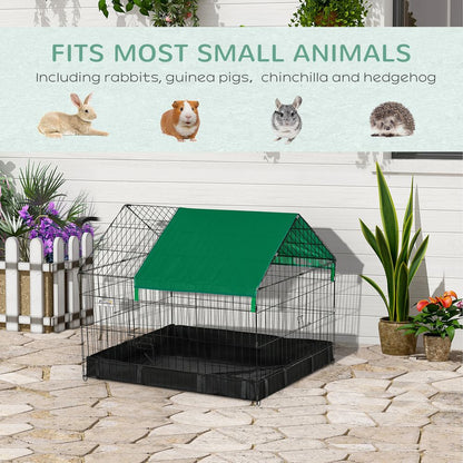 Rabbit Cage Guinea Pig Small Animal Playpen Water Proof Roof Pawhut