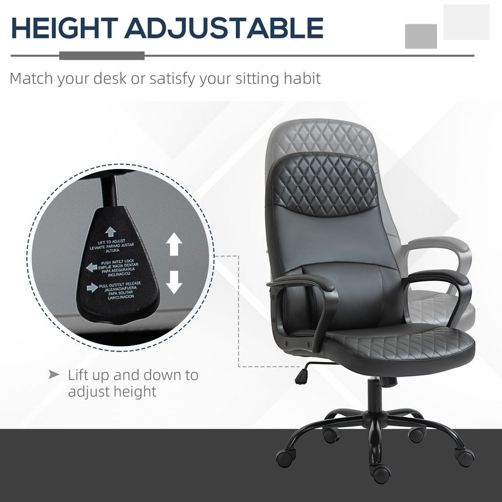 High Back Massage Office Chair with Adjustable Height Lumbar Support Black