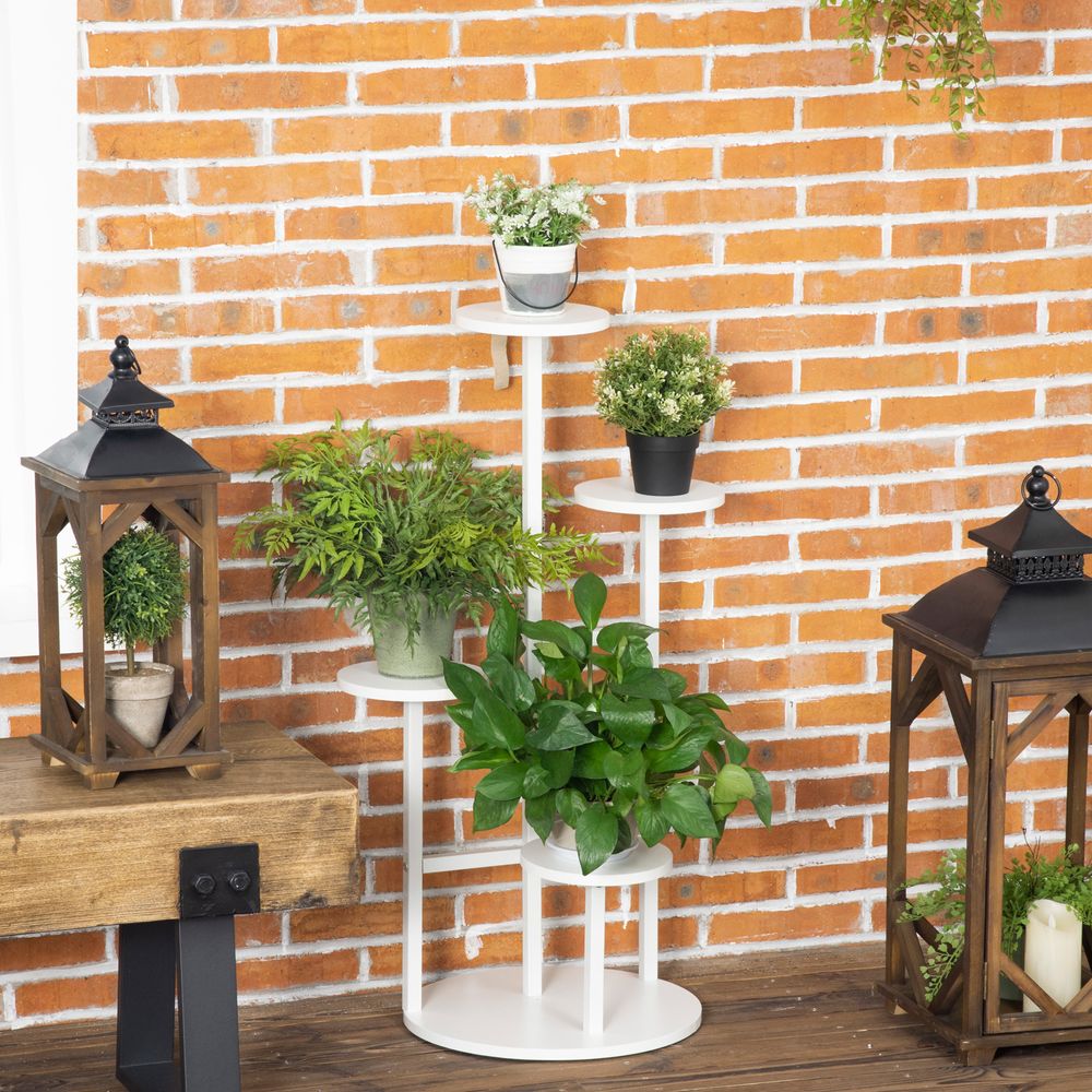 5 Tiered Plant Stand Multiple Flower Pot Holder Storage Organizer Outsunny