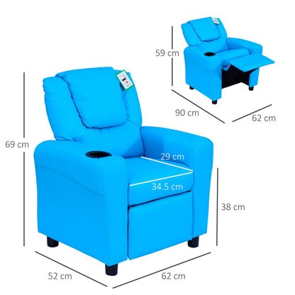 Kids Recliner Armchair Games Chair Children Seat Girls Boys Sofa HOMCOM