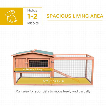 Wooden Rabbit Hutch Enclosure Run House 2 Tier Large Coop Run Pet
