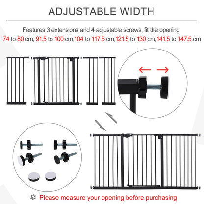 Adjustable Safety Gate 3 Extensions and Four Adjustable Screws,  Pawhut