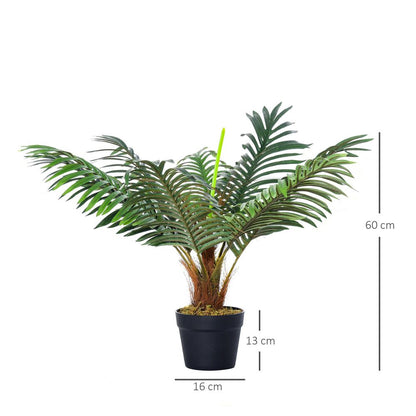 Artificial Palm Tree  8 Leaves with Nursery Pot, Fake Tropical Tree 60cm