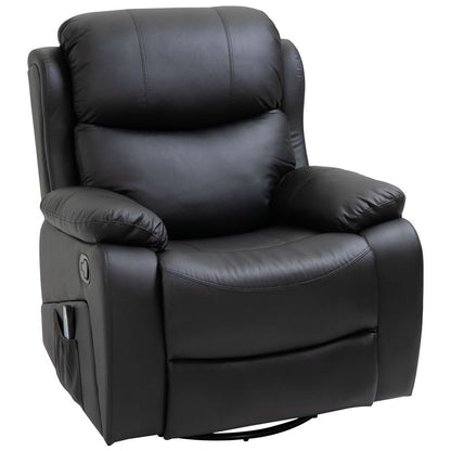 Massage Recliner Chair Manual Reclining Chair with Footrest Remote Black