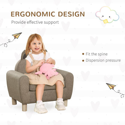 Kids Mini Sofa Toddler Chair Children Armchair for Bedroom Playroom Brown