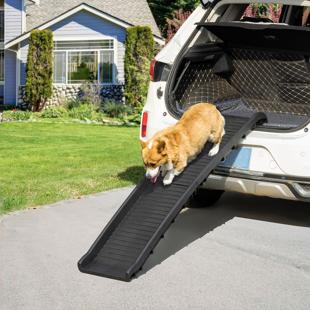 Foldable Pet Ramp Dog Ramp for Cars, Truck, SUV w/ Non-Slip Cover Pawhut