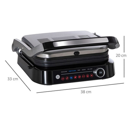 Health Grill & Panini Press, 2100W w/ 180  Flat Open 8 Automatic Settings