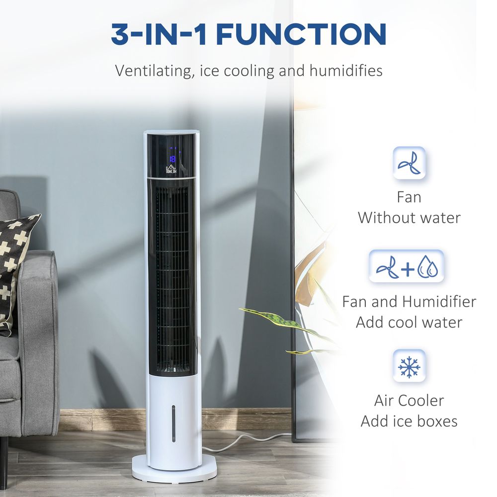 Bladeless Air Cooler, Evaporative Oscillating Tower Fan Humidifier Unit