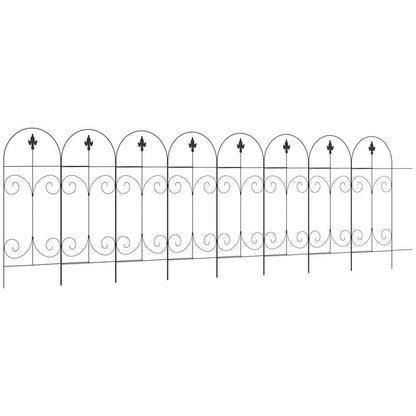 8PCs Garden Fencing Panels 44in x 12.5ft Flower Bed Border Edging Animal Barrier