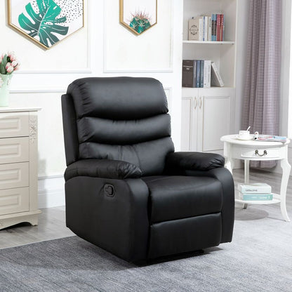 Manual Recliner Chair Armchair for Living Room with Footrest Black