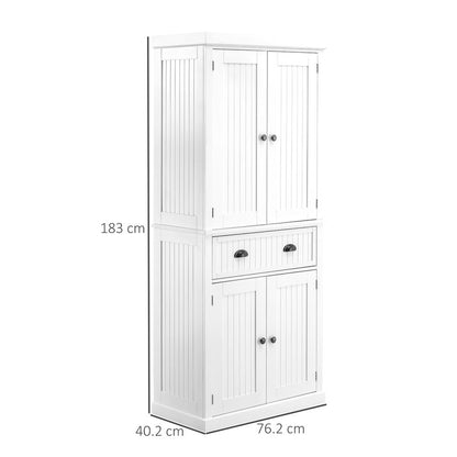 Freestanding Kitchen Storage Cabinet Drawers Cupboards Shelves White