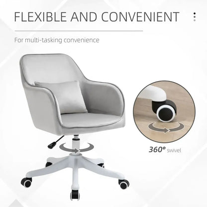 Office Chair with Rechargeable Electric Vibration Massage Lumbar Pillow, Wheels