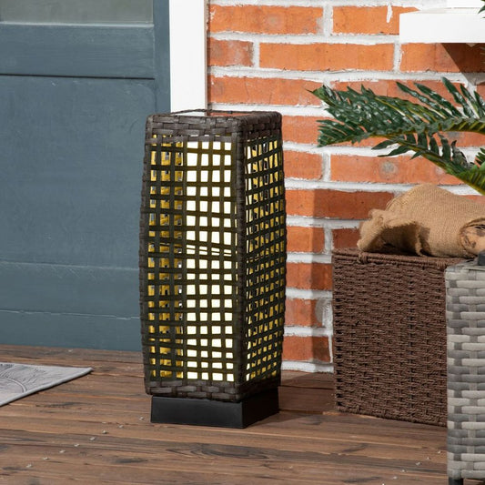 Outdoor Rattan Solar Lantern wtih Auto On/Off Solar Powered LED Lights