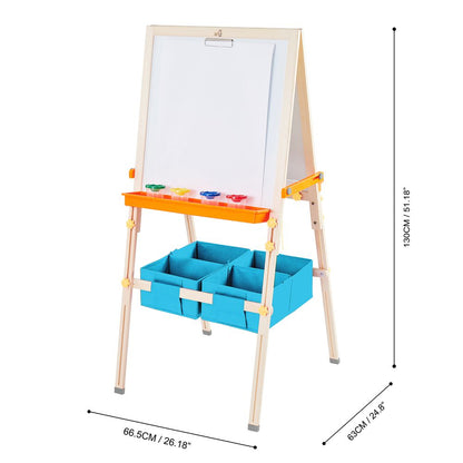 3 in 1 Wooden Easel Drawing Blackboard Whiteboard & Acc TK-FB028G