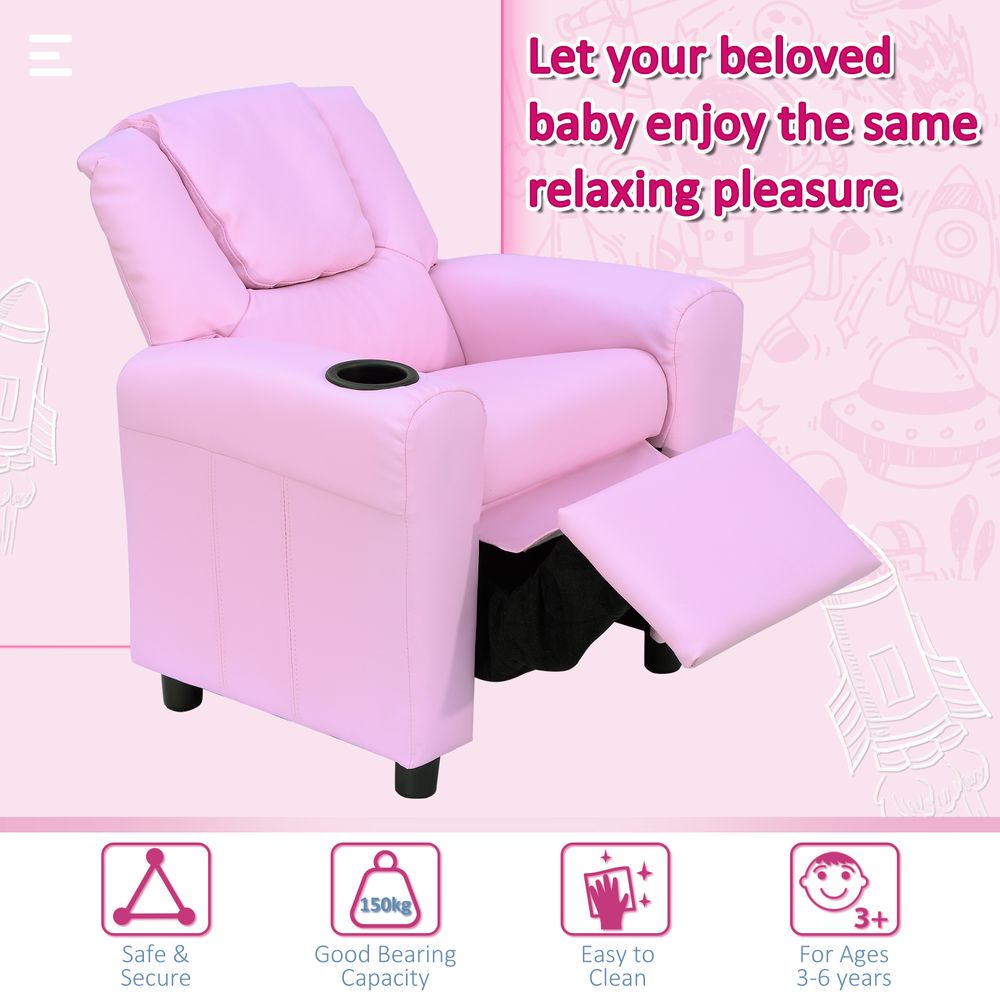 Kids Recliner Armchair Games Chair Children Seat Girls Boys Sofa HOMCOM