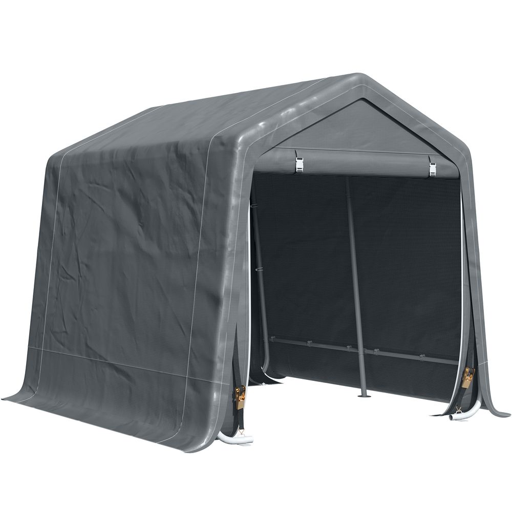 Storage Tent, Heavy Duty Metal Frame 2.8x2.4x2.4m, Dark Grey