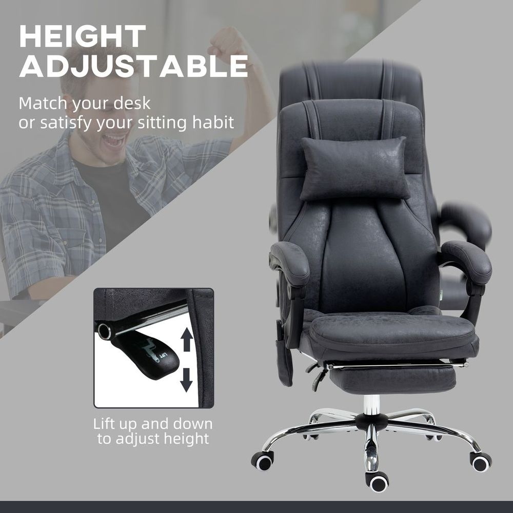 High Back Massage Office Chair with Vibration Point Headrest Remote