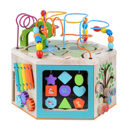 Preschool 7 in 1 Large Educational Wooden Activity Cube PS-T0005