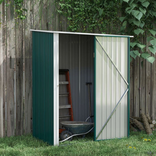 Outsunny Outdoor Storage Shed Steel Garden Shed w/ Lockable Door for Garden