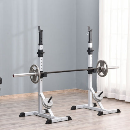 Adjust Pair of Barbell Squat Racks Stand Weight Lifting Bench Press Gym HOMCOM