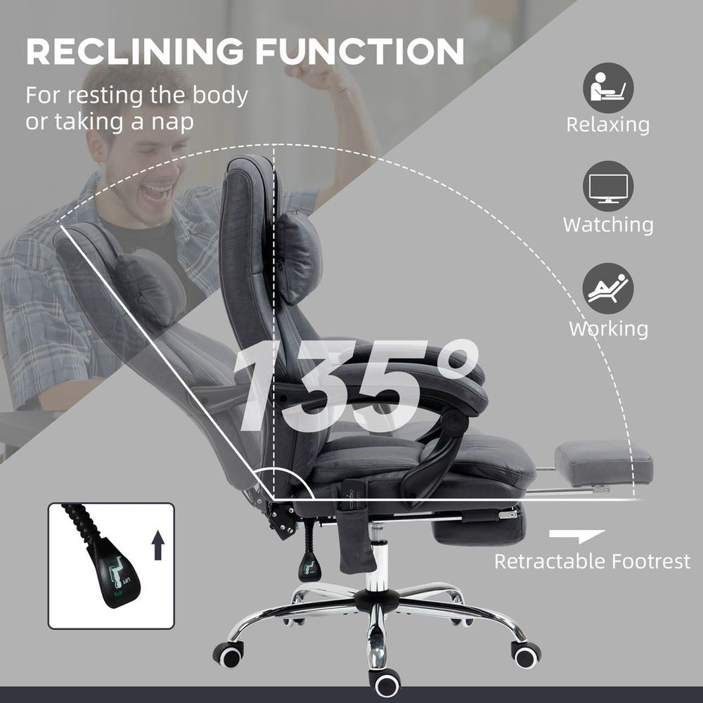 High Back Massage Office Chair with Vibration Point Headrest Remote