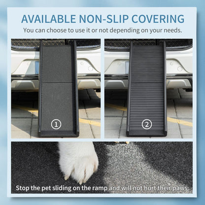 Foldable Pet Ramp Dog Ramp for Cars, Truck, SUV w/ Non-Slip Cover Pawhut