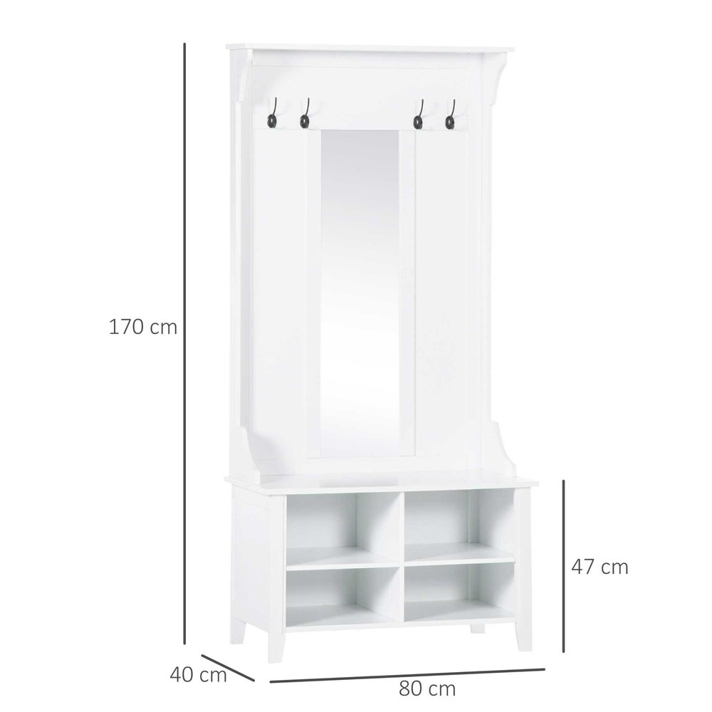 Mirror Cabinet, 80Lx40Wx170H cm-White