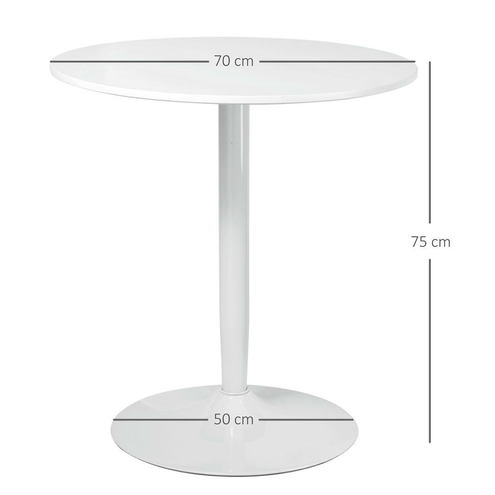 HOMCOM Round Dining Table with Steel Base, Non-slip Pad for Living Room