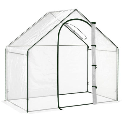 Outsunny Portable Walk-in PVC Greenhouse w/ Zipped Door for Flowers Plant