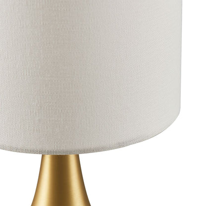 Sarah Metal Table Lamp with Touch Light, Cream Fabric Shade