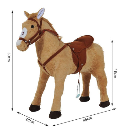 HOMCOM Children Standing Horse Plush Soft Ride On Toy Pony Kids Game Play