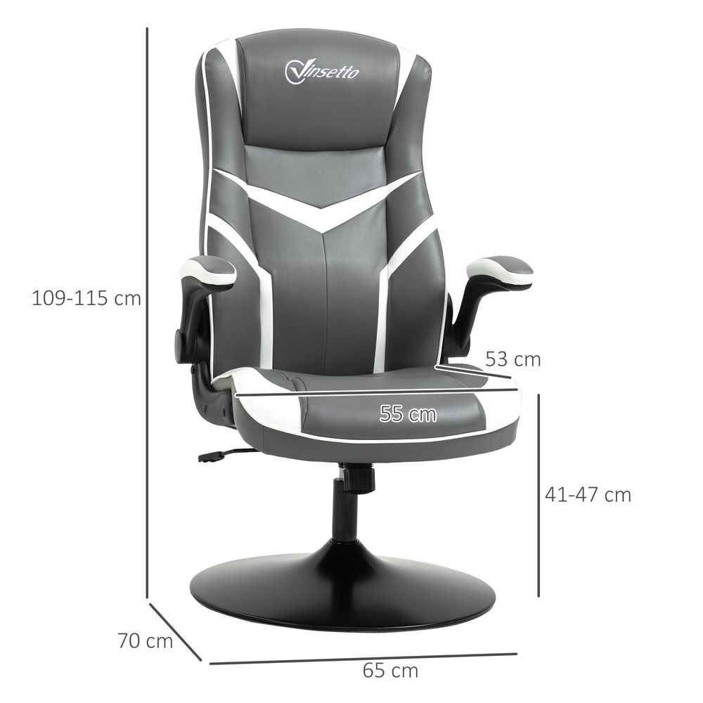 High Back Computer Gaming Chair Video Game Chair with Swivel Base Grey