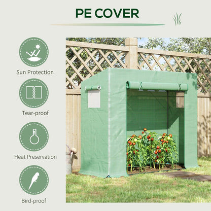 Garden Greenhouse Plant Cover, Windows & Zipper 198Lx77Wx149-168Hcm