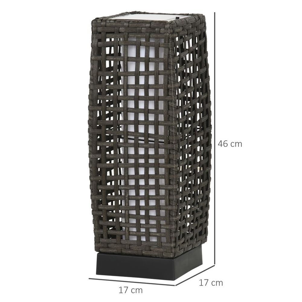 Outdoor Rattan Solar Lantern wtih Auto On/Off Solar Powered LED Lights