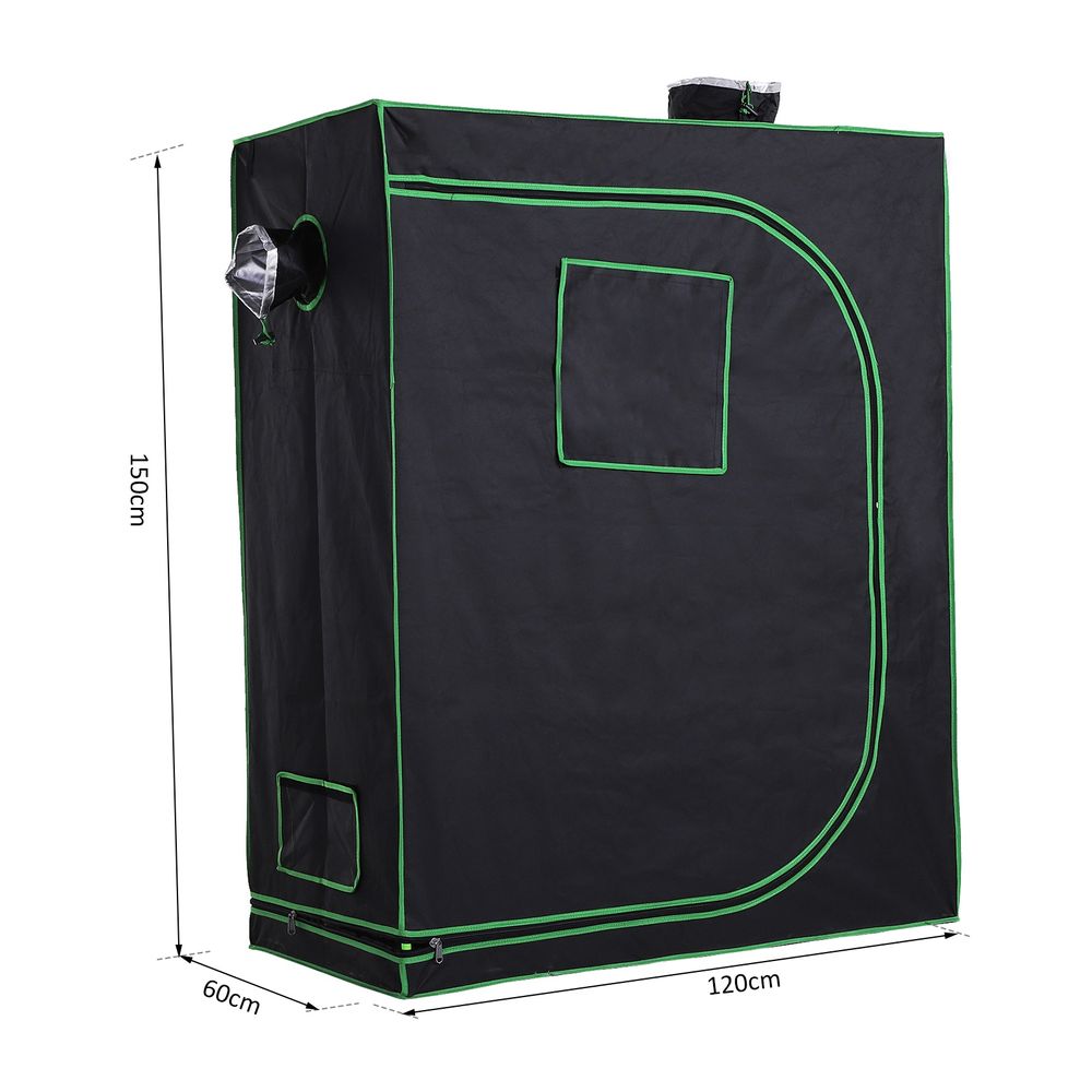 Hydroponic Plant Grow Tent Reflective Mylar Green Room 120L x60W x150Hcm Silver