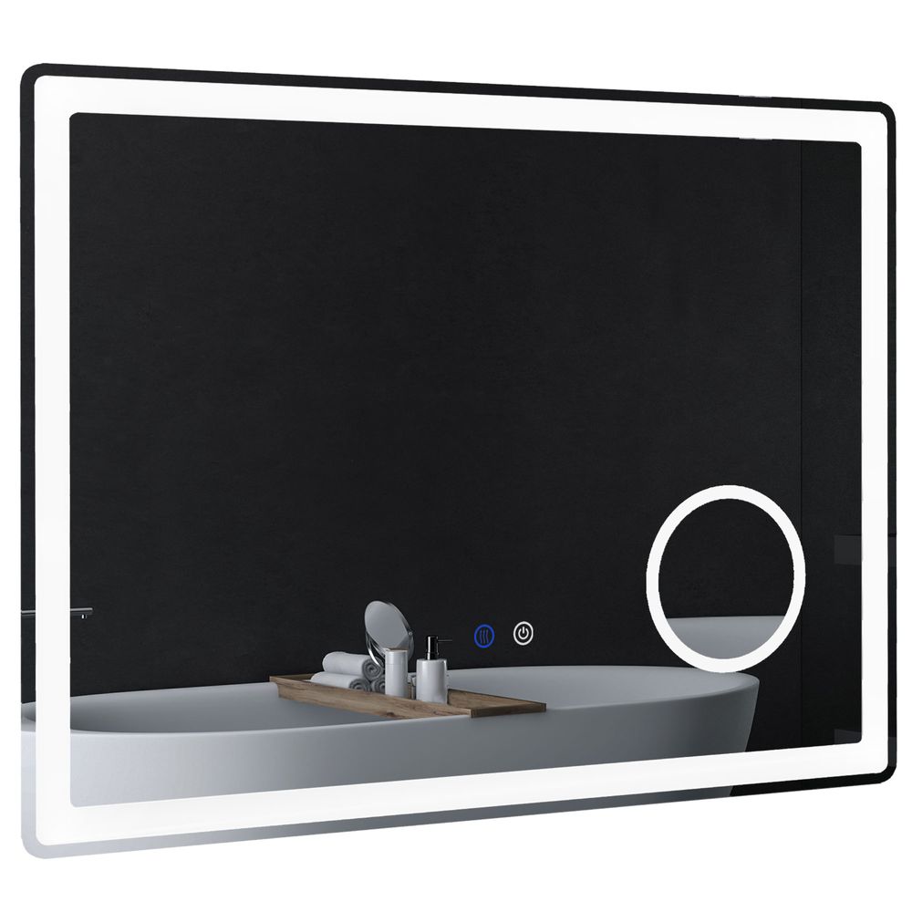 LED Lighted Bathroom Mirror with 3X Magnifying Mirror, Anti-Fog