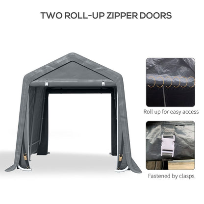 Storage Tent, Heavy Duty Metal Frame 2.8x2.4x2.4m, Dark Grey