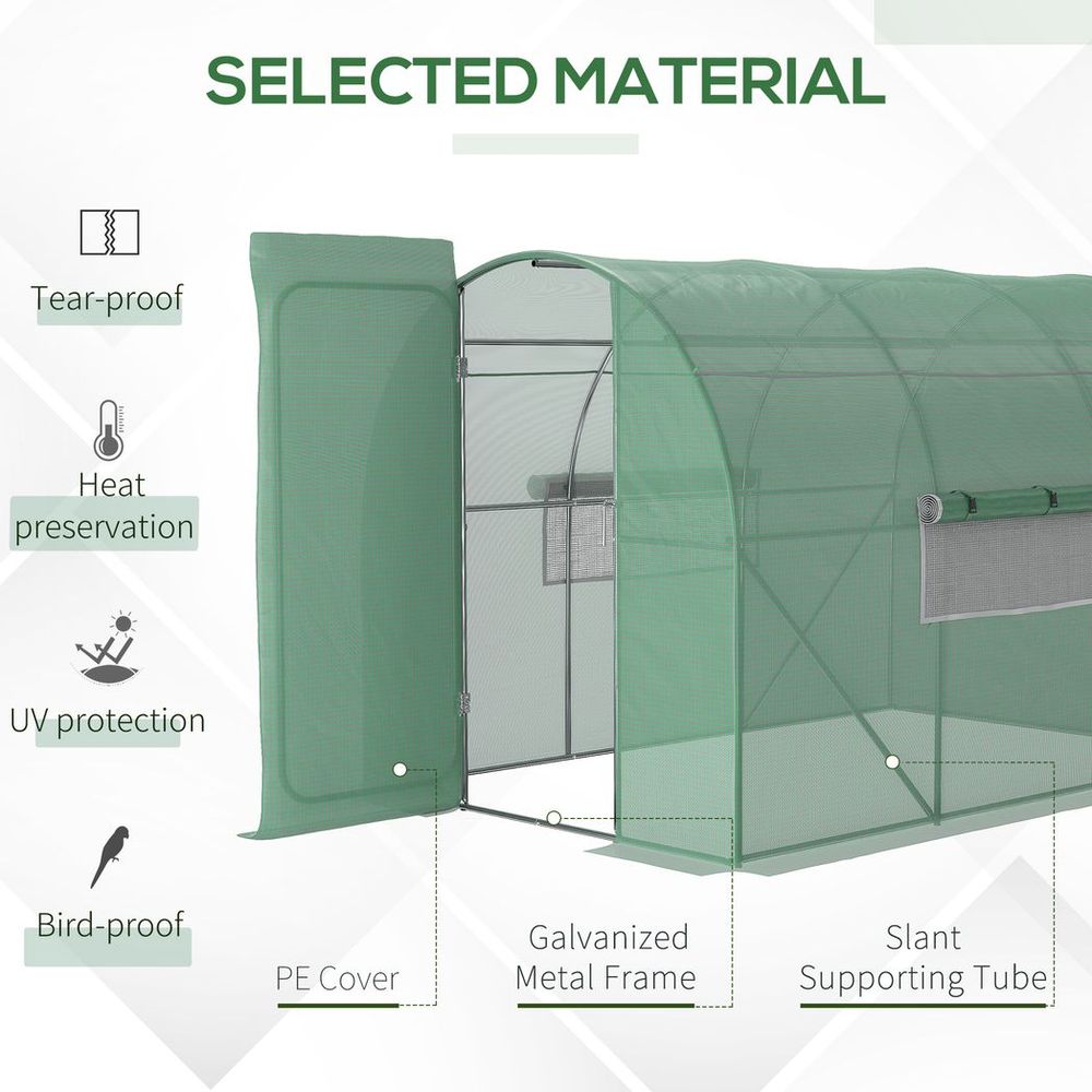 3 x 2M Reinforced Walk-in Polytunnel Garden Greenhouse Steel Frame