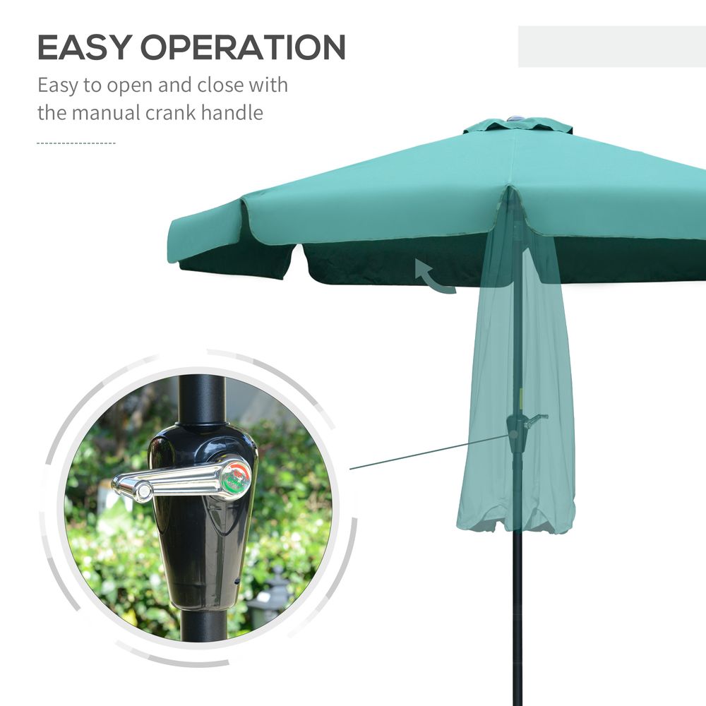 2.66m Patio Umbrella Garden Green