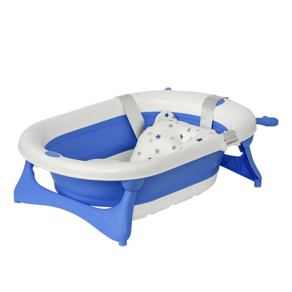 Foldable Baby Bath Tub Ergonomic with Temperature-Induced Water Plug