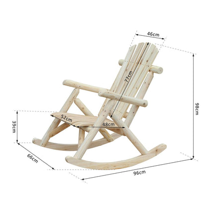 Cedar Wood Rocking Armchair, 96Lx66Wx98H cm