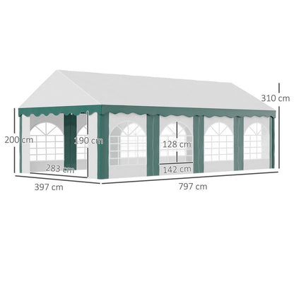 8 x 4m Marquee Gazebo, Party Tent with Double Doors for Wedding and Events