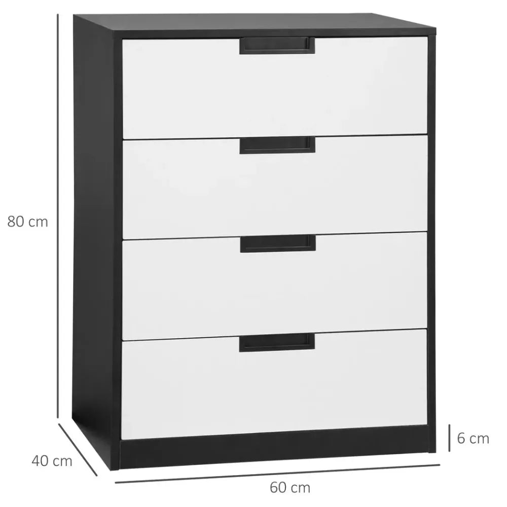 Chest of Drawers 4 Drawers Cabinet Organiser Unit with Handles for Bedroom