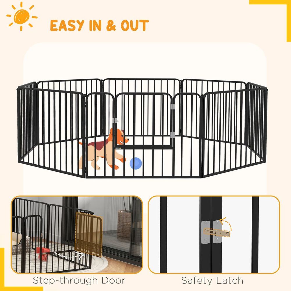 PawHut 60cm 8 Panels Heavy-Duty Dog Playpen for Small Dogs